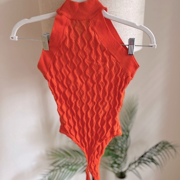 Forever 21 bodysuit orange texture size XS - Picture 4 of 4